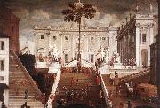 TASSI, Agostino Competition on the Capitoline Hill oil on canvas